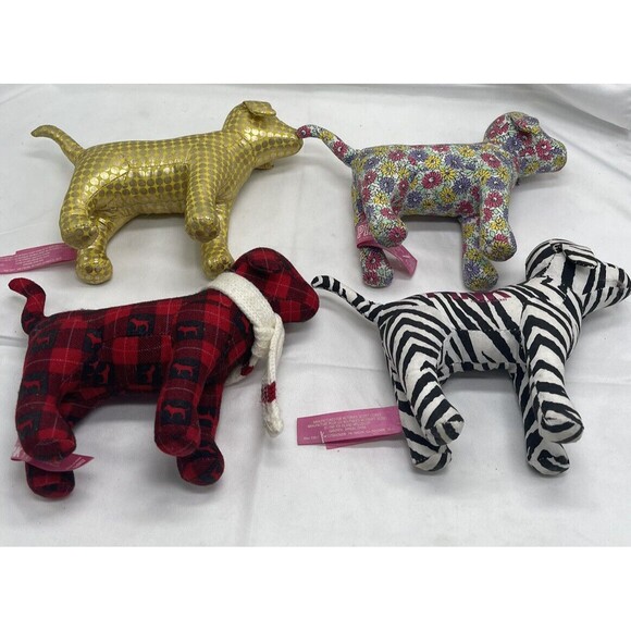 Victoria Secret Lot Of 4 Plush Dogs Gold Pink Love Hope 8” RARE Stuffed Animal - Picture 8 of 12